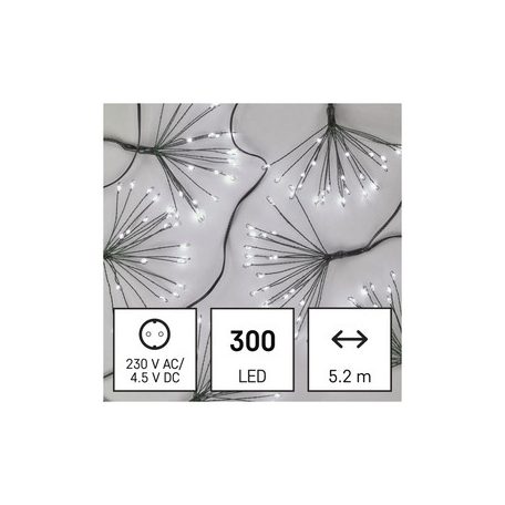 LED fényfüzér – fürtök, nano, 5,2 m, beltérre, hideg fehér, időzítő