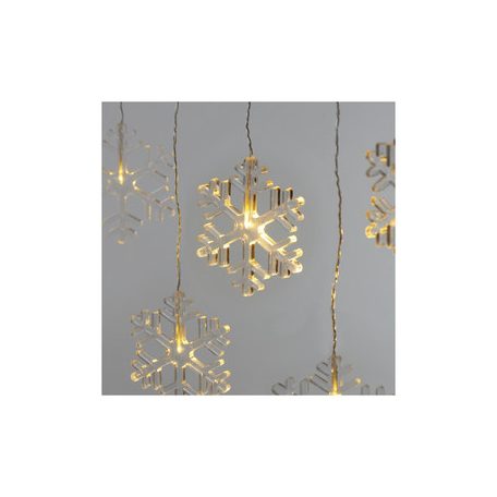 LED karácsonyi fényfüggöny – hópelyhek, 84 cm, beltéri, meleg fehér