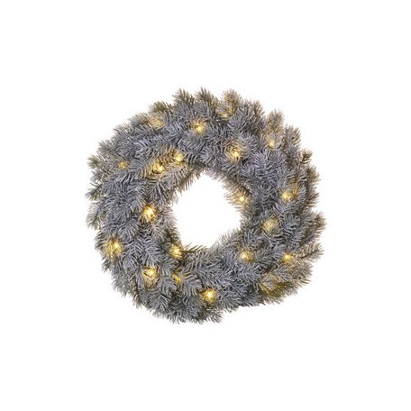 LED dekoráció – adventi koszorú, 40 cm, 2x AA, beltéri, meleg fehér, időzítő