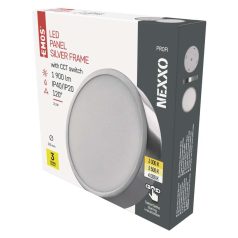   EMOS LED felületre szerelhető lámpatest NEXXO, kör, ezüst, 21W, állítható színhőmérséklet