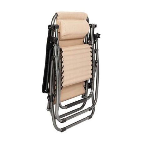 Zéró gravitáció kerti szék ajándék pohártartóval, 2 db-bézs