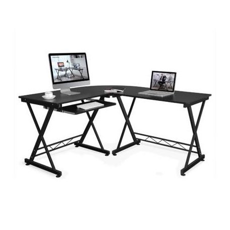 L alakú íróasztal - fekete