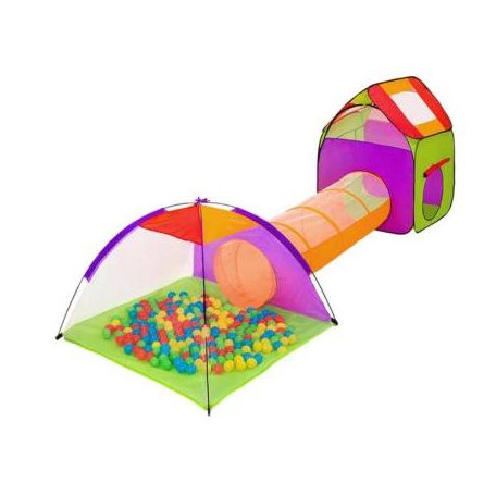 Játszósátor alagúttal+200db ajándék labdával
