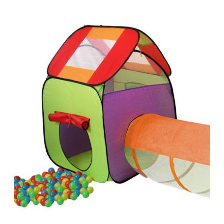 Játszósátor alagúttal+200db ajándék labdával