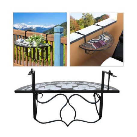 Lehajtható balkon asztal - fekete