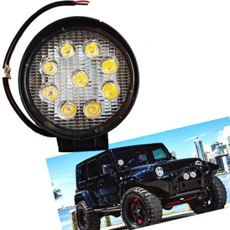 Ledes munkalámpa 12V/24V 9 ledes E jeles