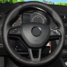 Skoda bőr kormányvédő – méretpontos, varrható kivitel Octavia Fabia Fabia Rapid